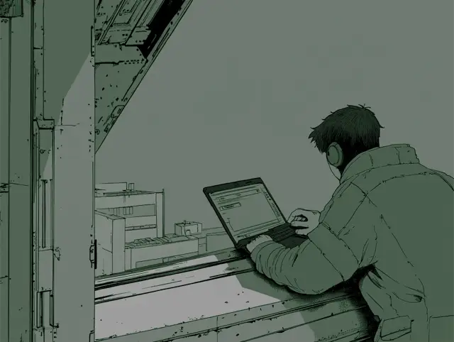Imagen de una persona codificando